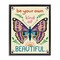 Stupell Industries Your Own Beautiful Butterfly Floater Framed Canvas Wall Art Design by Carrie Cantwell